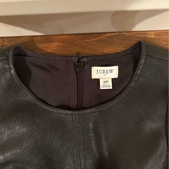 J Crew Faux Leather Sleeveless Dress Size 2P - Picture 8 of 11